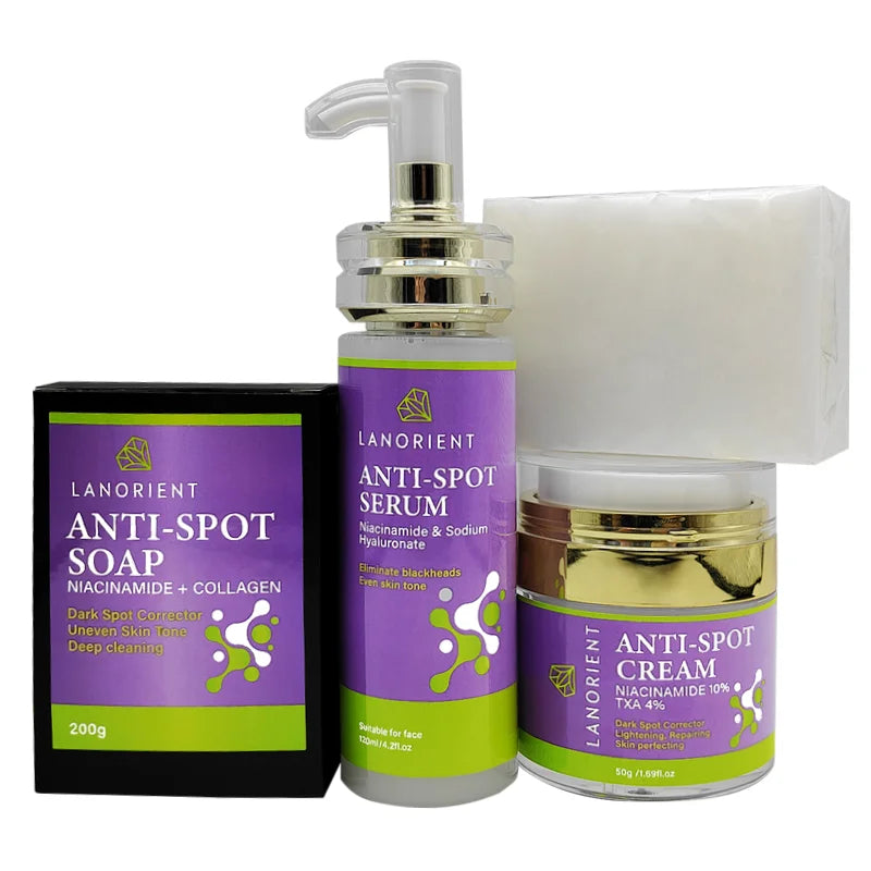 OEM Korean Customized Organic Beauty Products Facial Cleansing Exfoliating Soap Vitamin E anti Spot Face Skin Care Set for Women