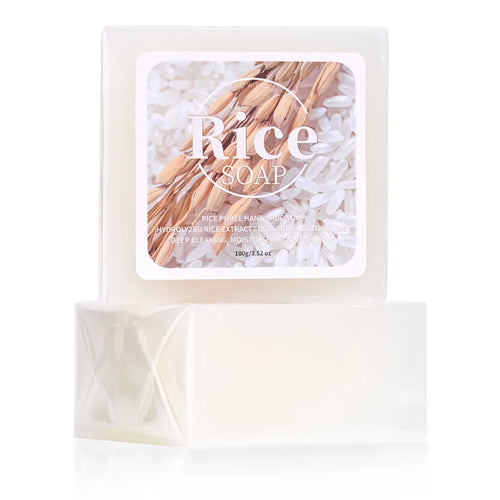 Handmade Rice Soap Collagen Whitening and Cleaning Facial Soap Moisturizing and Lightening Herbal Bath Soap Papaya Goat Milk