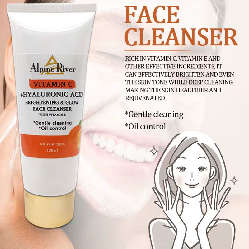 Customize Private Label Skin Care Set Skin Whitening Vitamin C Face Set Plants Acne-Aid Skin Care 5 Pcs Gift Set
